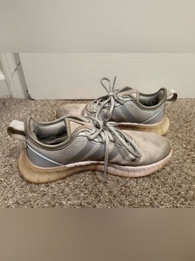 Adidas Light Blue Athletic Sneakers with Pale Pink Accents